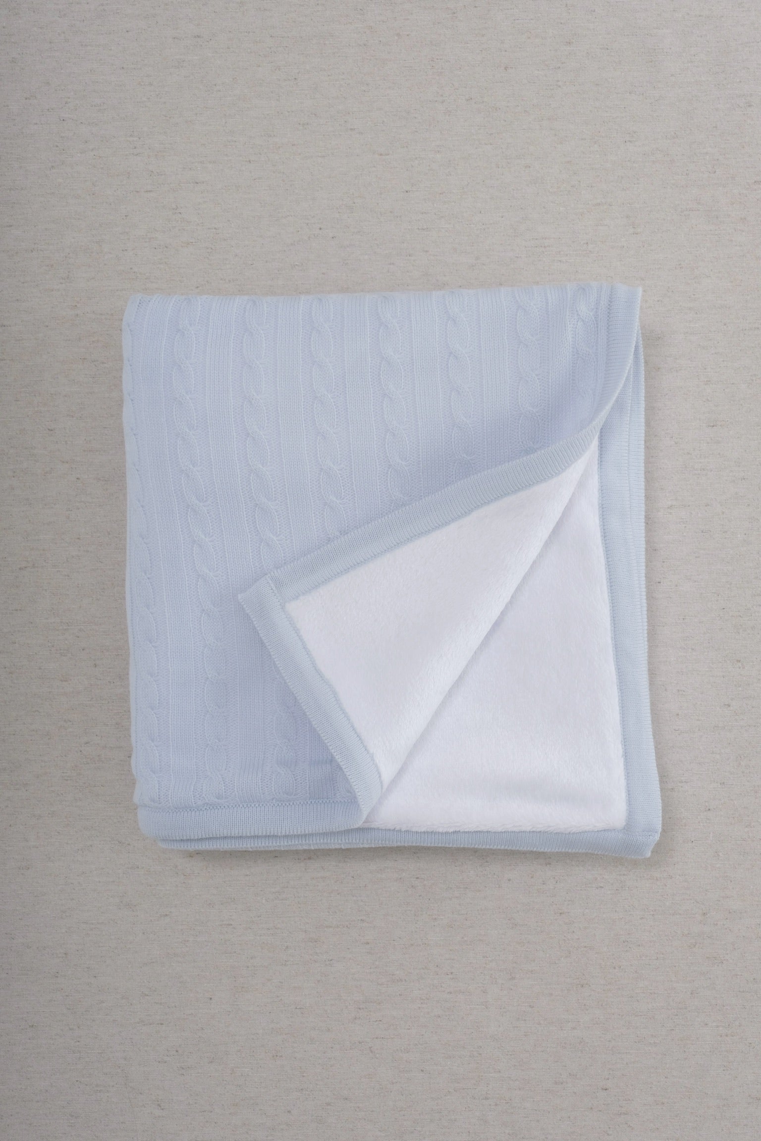 Cobija Trenza Polar Azul Bebé