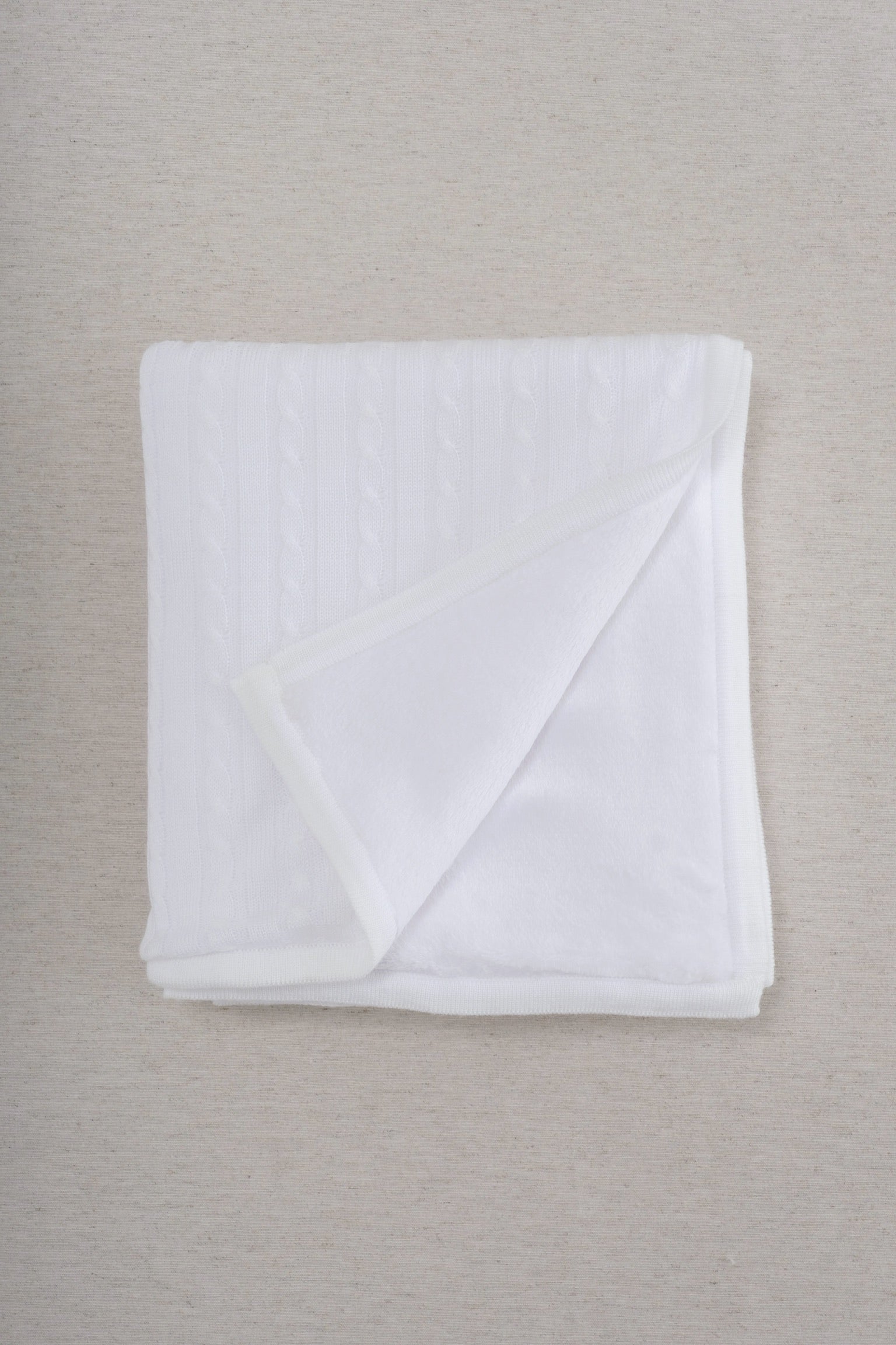 Cobija Trenza Polar Blanco