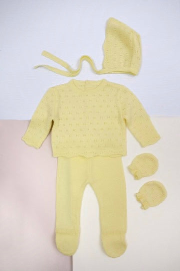 Conjunto Tejido Trébol Amarillo