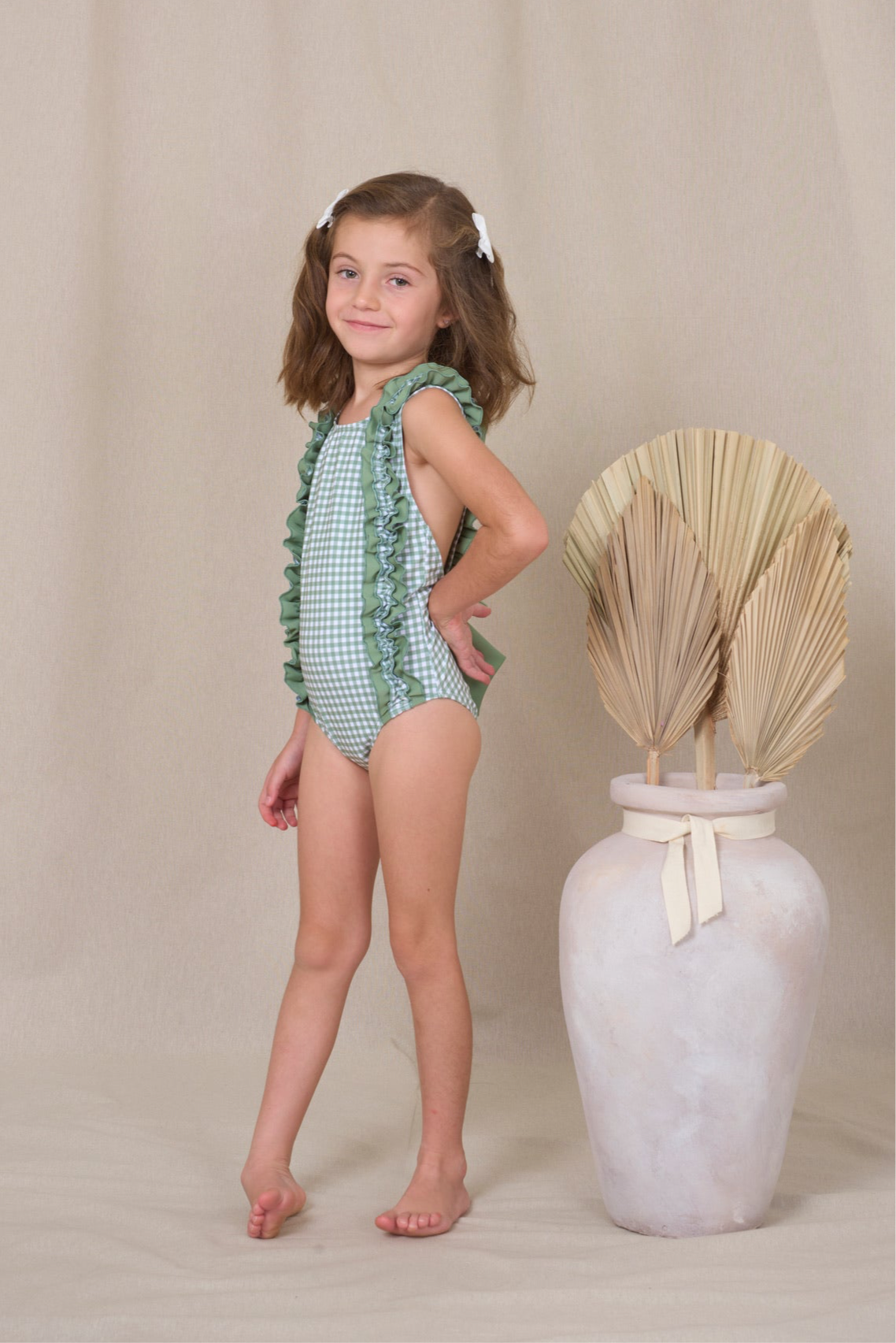 Traje de Baño Niña Ginham Verde