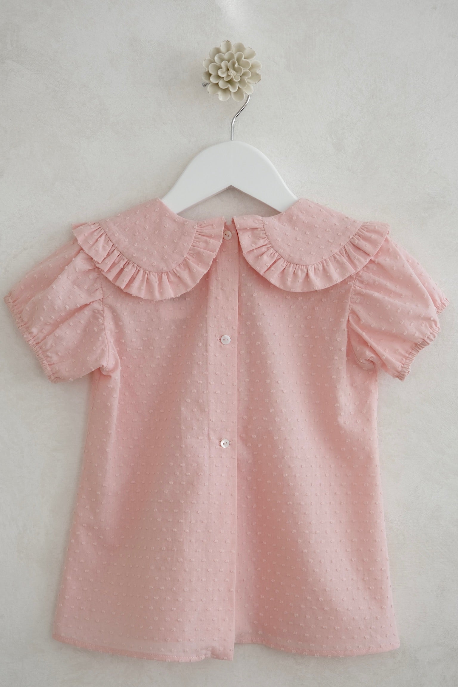Light Pink Plumeti Ruffle Shirt