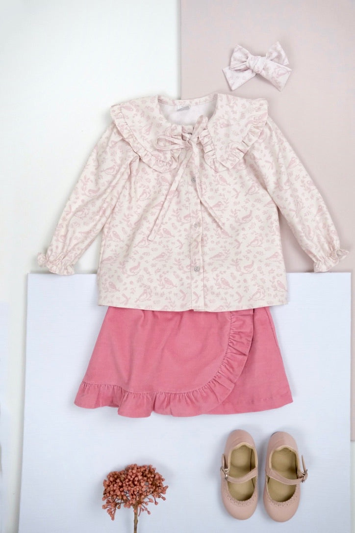 Conjunto Tess Niña Pájaros Rosa