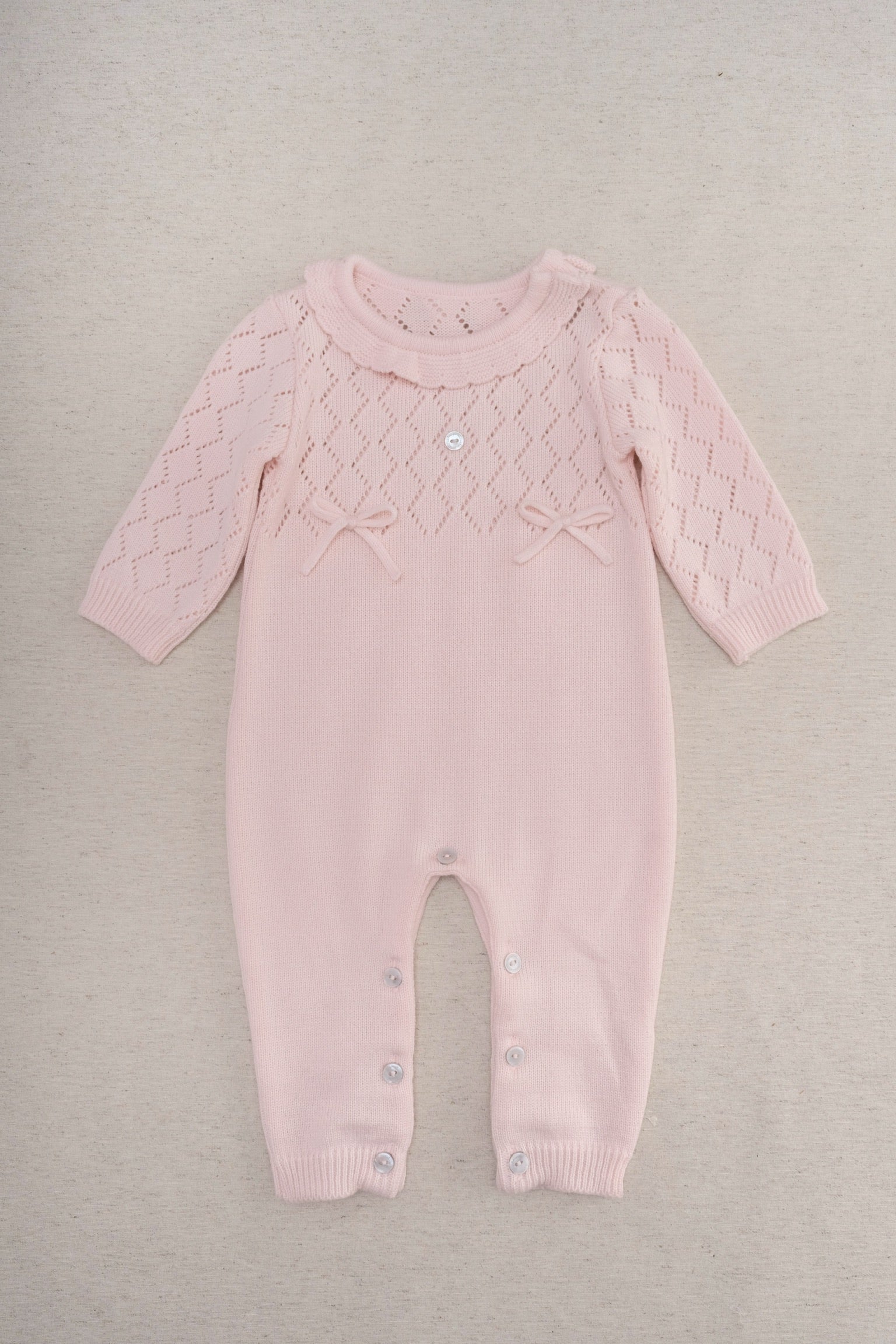 Mameluco Tejido Iris Rosa Bebé