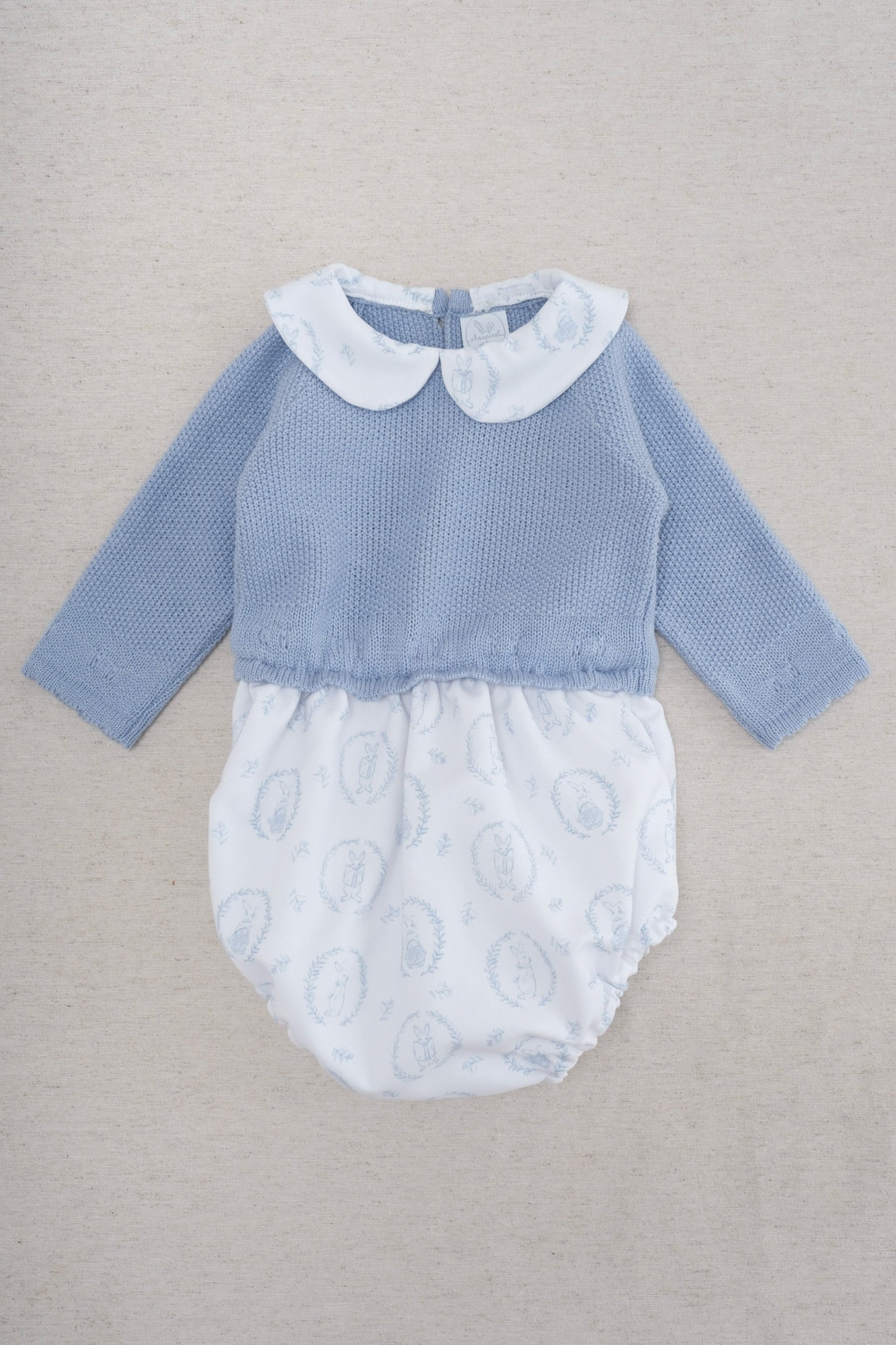 Peto Tejido Azul Conejo Laurel