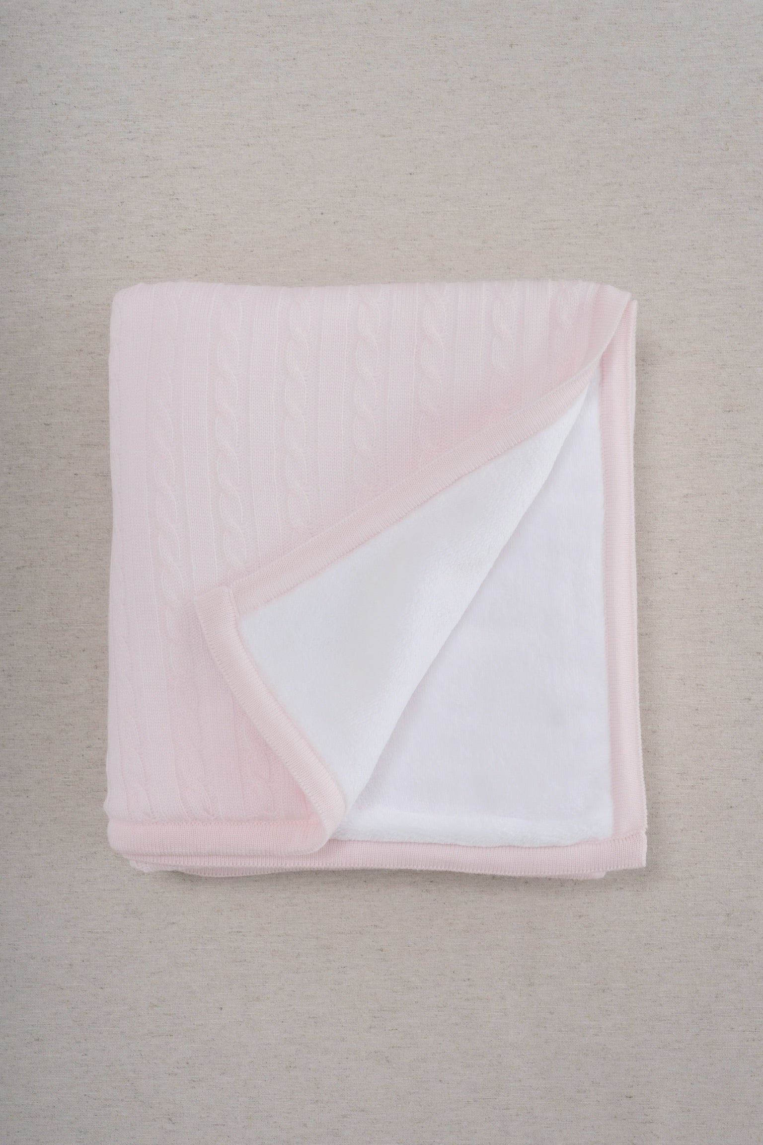 Cobija Trenza Polar Rosa Bebé