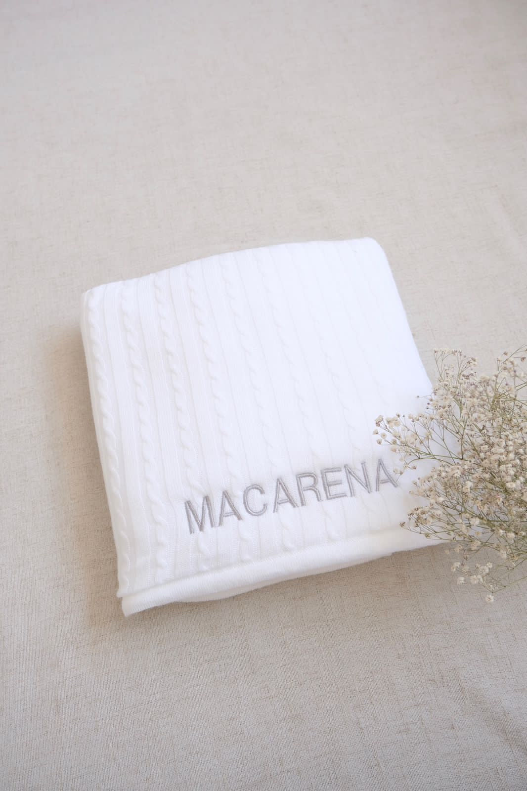 Cobija Trenza Polar Blanco