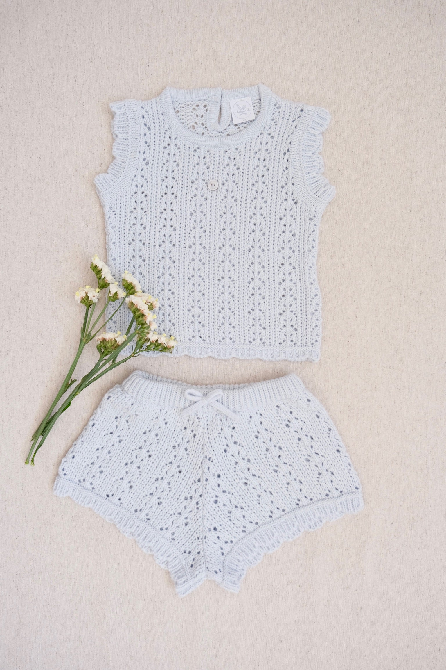 Conjunto Tejido Mia Azul Bebé