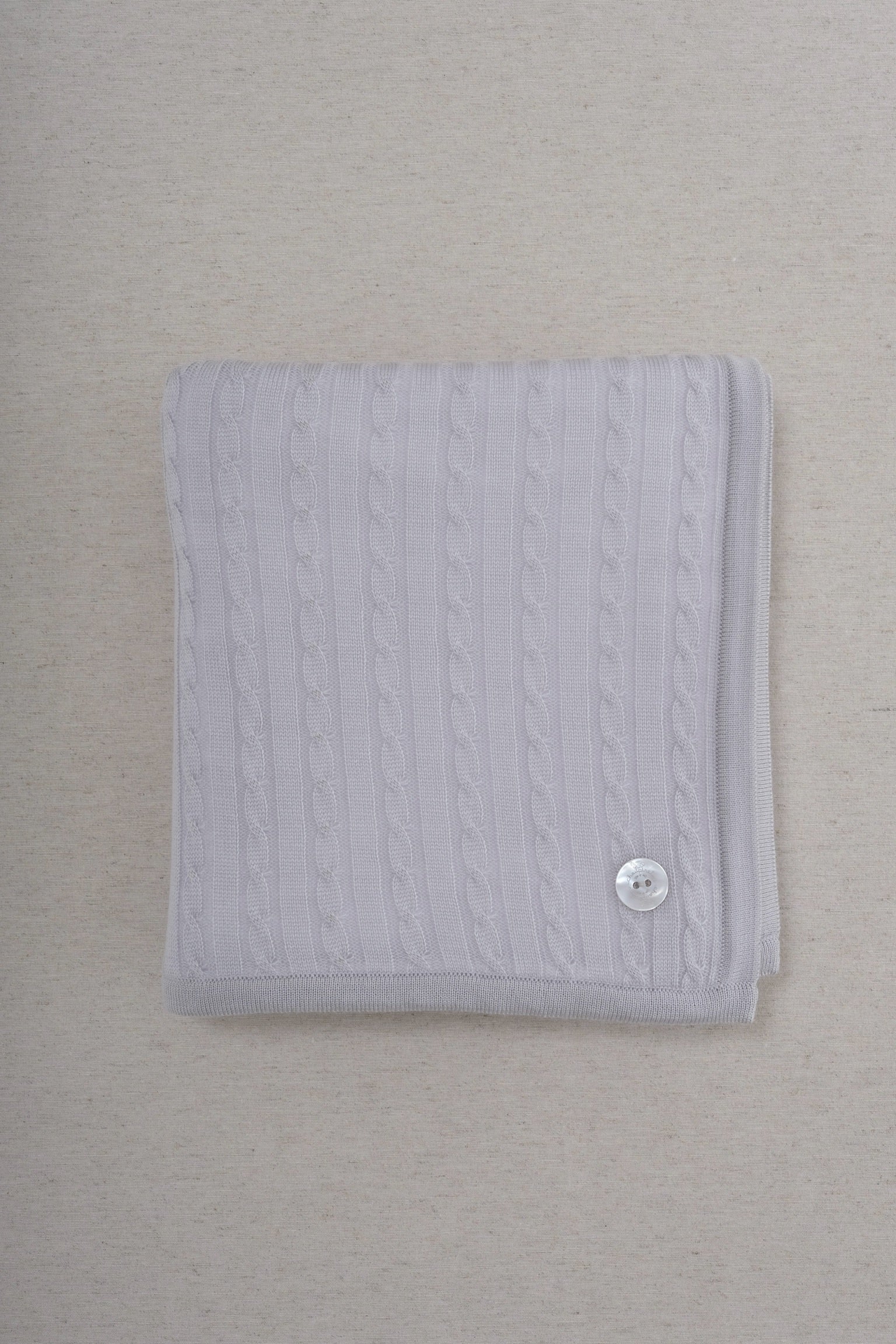 Cobija Trenza Polar Gris Perla