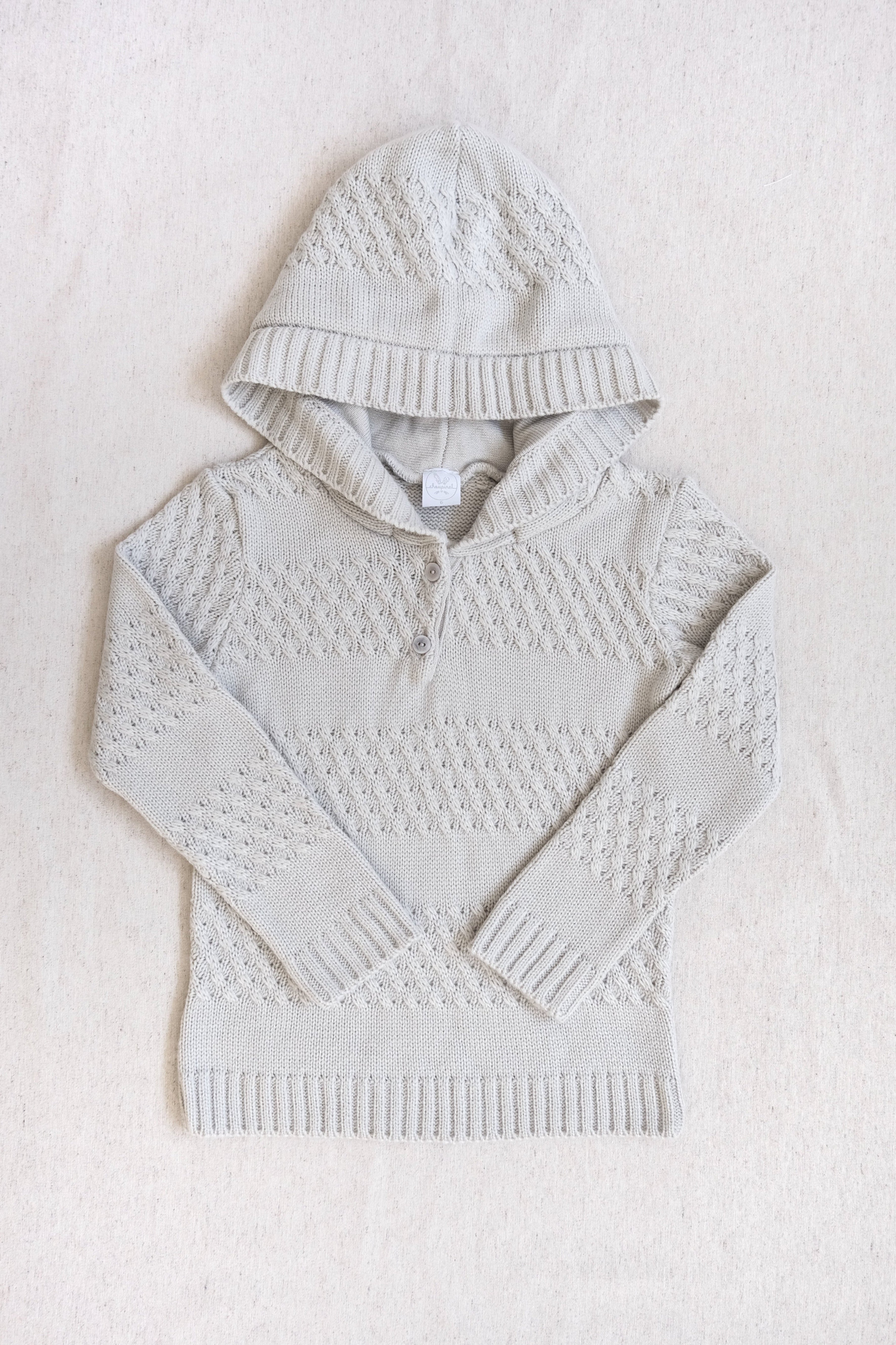 Sudadera Trenza Tejida Gris