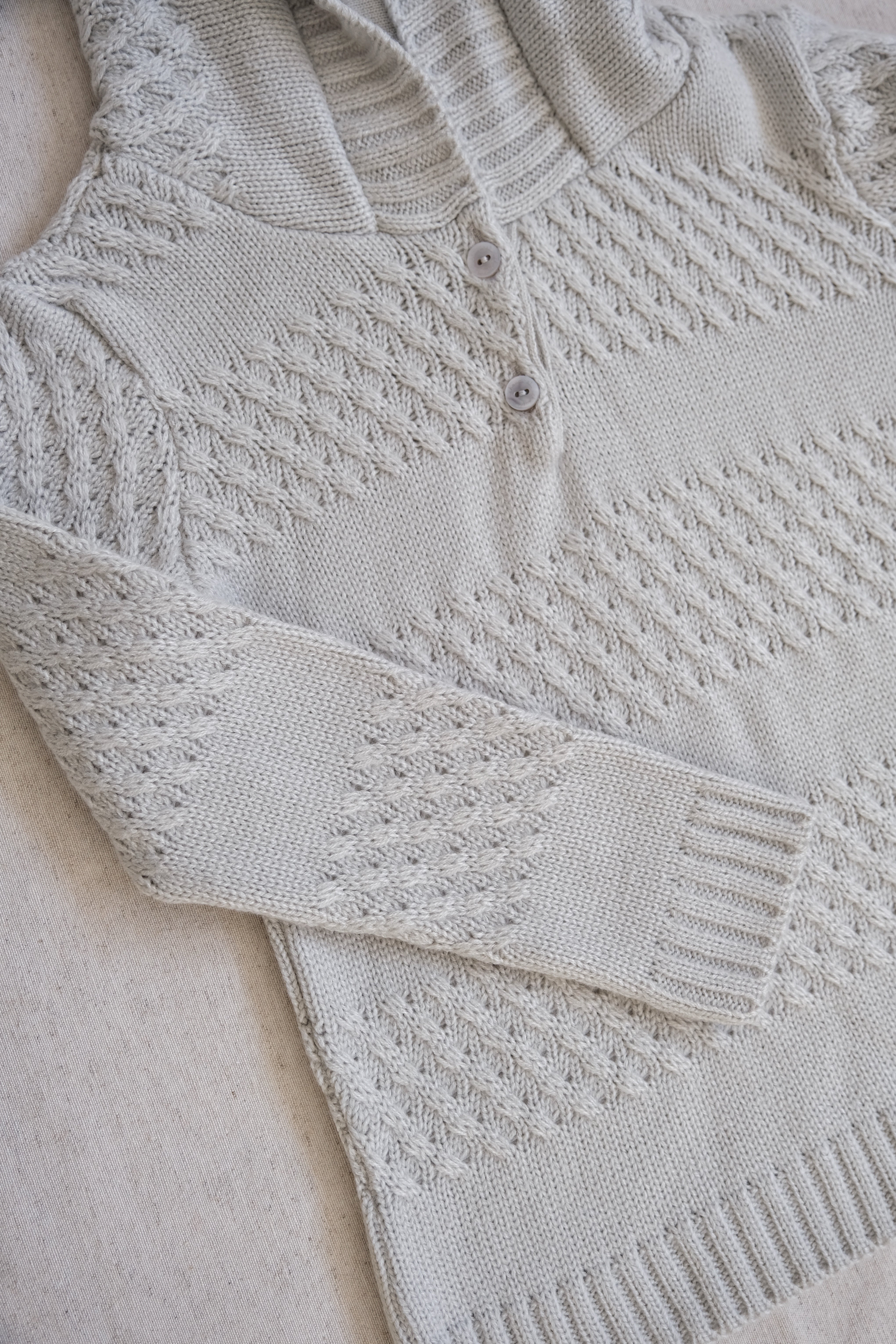 Sudadera Trenza Tejida Gris