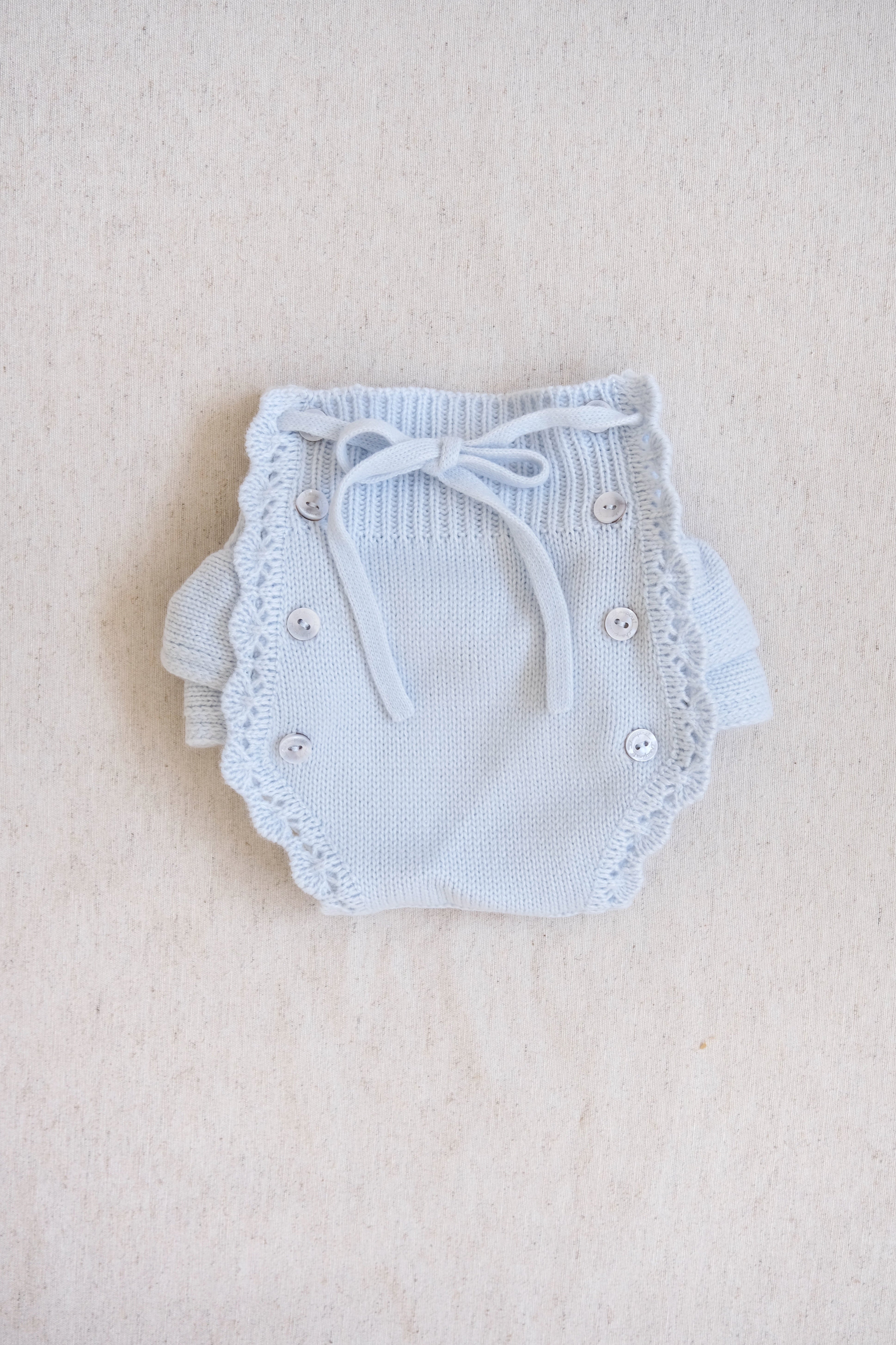 Calzon Tejido con Olanes Azul Bebe