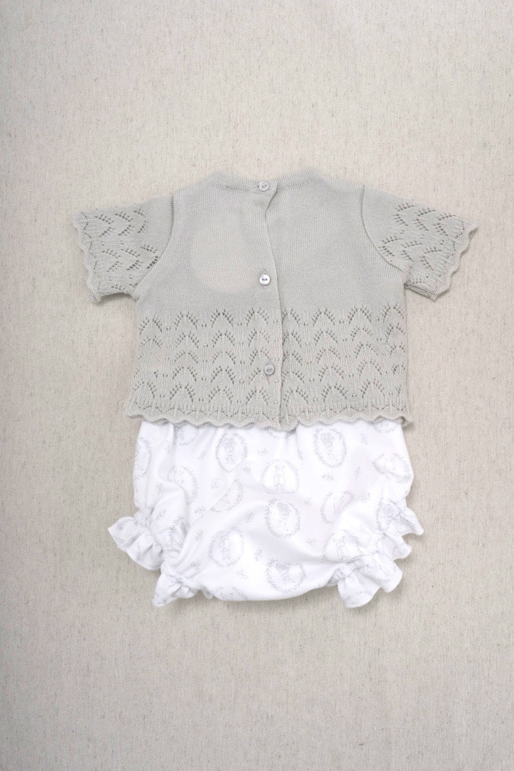 Conjunto Tejido Laurel Conejo Gris