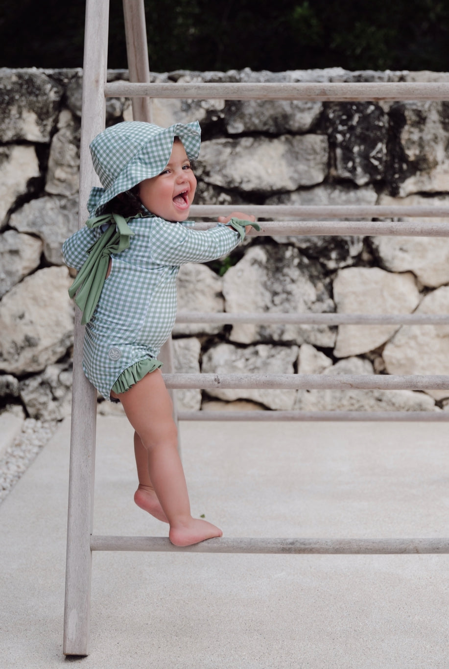 Traje Surf Ginham Verde