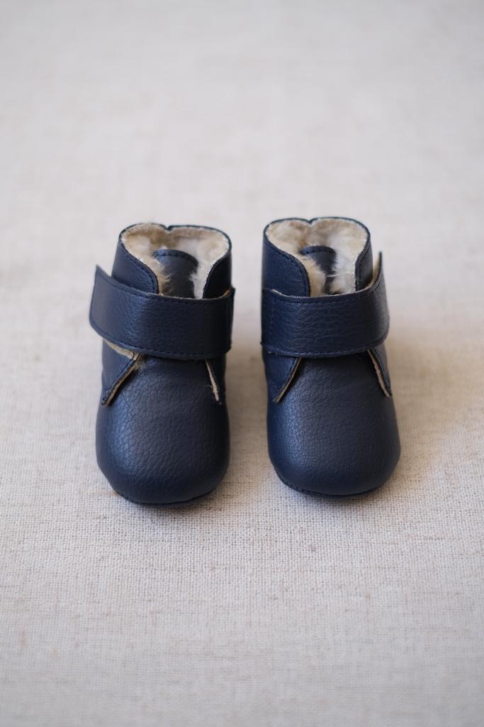 Bota Piel Azul Marino