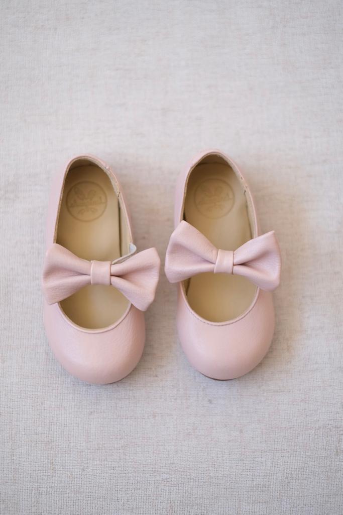 Zapatos Moño Piel Rosa Suela