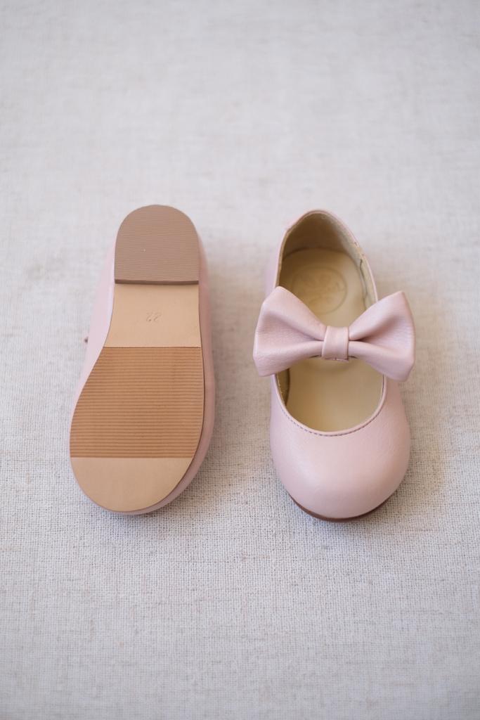 Zapatos Moño Piel Rosa Suela