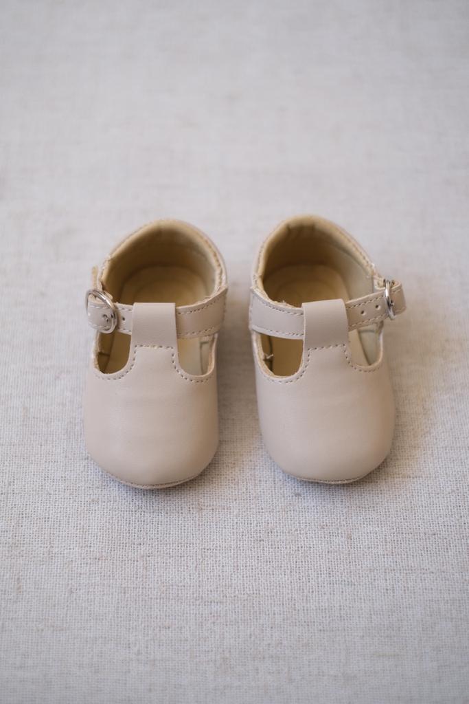 Zapatos Hebilla Piel Beige