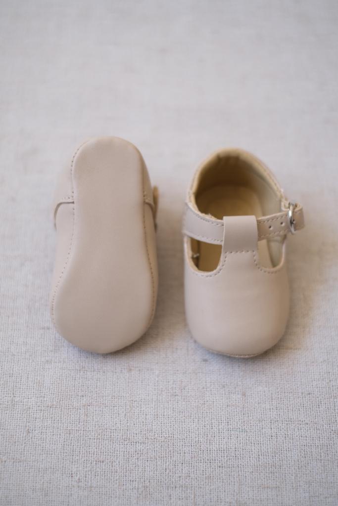 Zapatos Hebilla Piel Beige