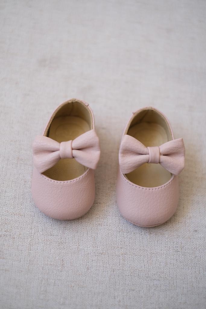 Zapatos Piel Moño Rosa