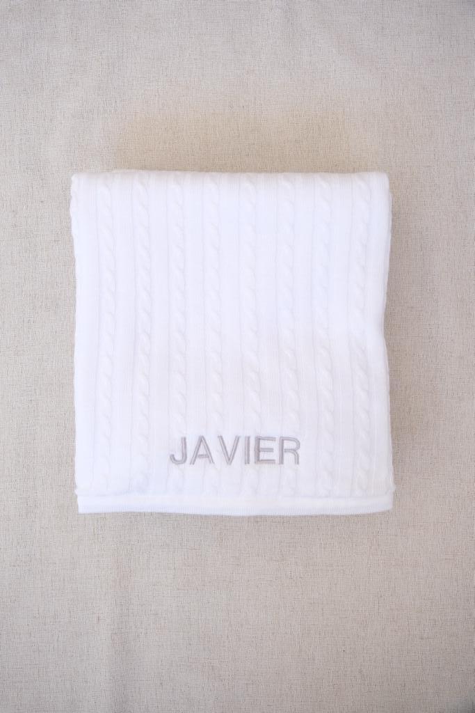 Cobija Trenza Polar Blanco