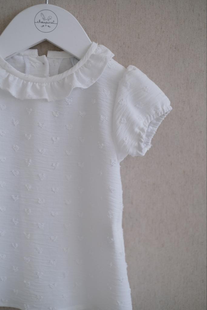 Camisa Plumeti Nudo Manga Corta Blanco