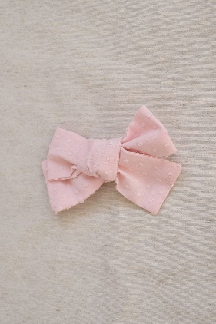 Moño Plumeti Rosa Claro