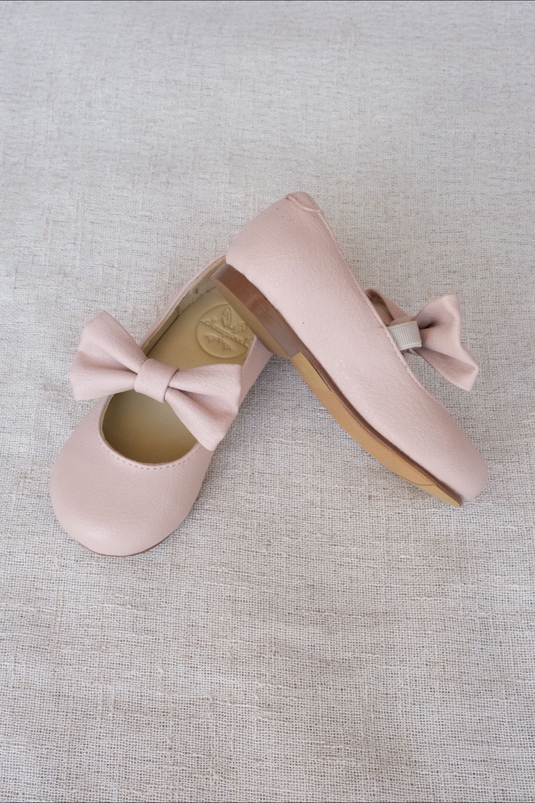 Zapatos Moño Piel Rosa Suela