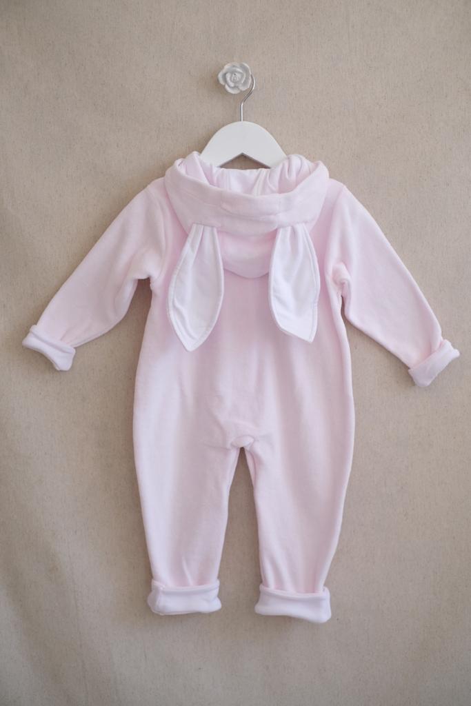 Mameluco Conejo Velour Rosa
