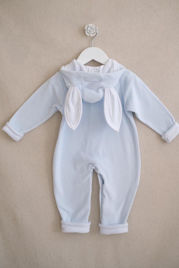 Mameluco Conejo Velour Azul