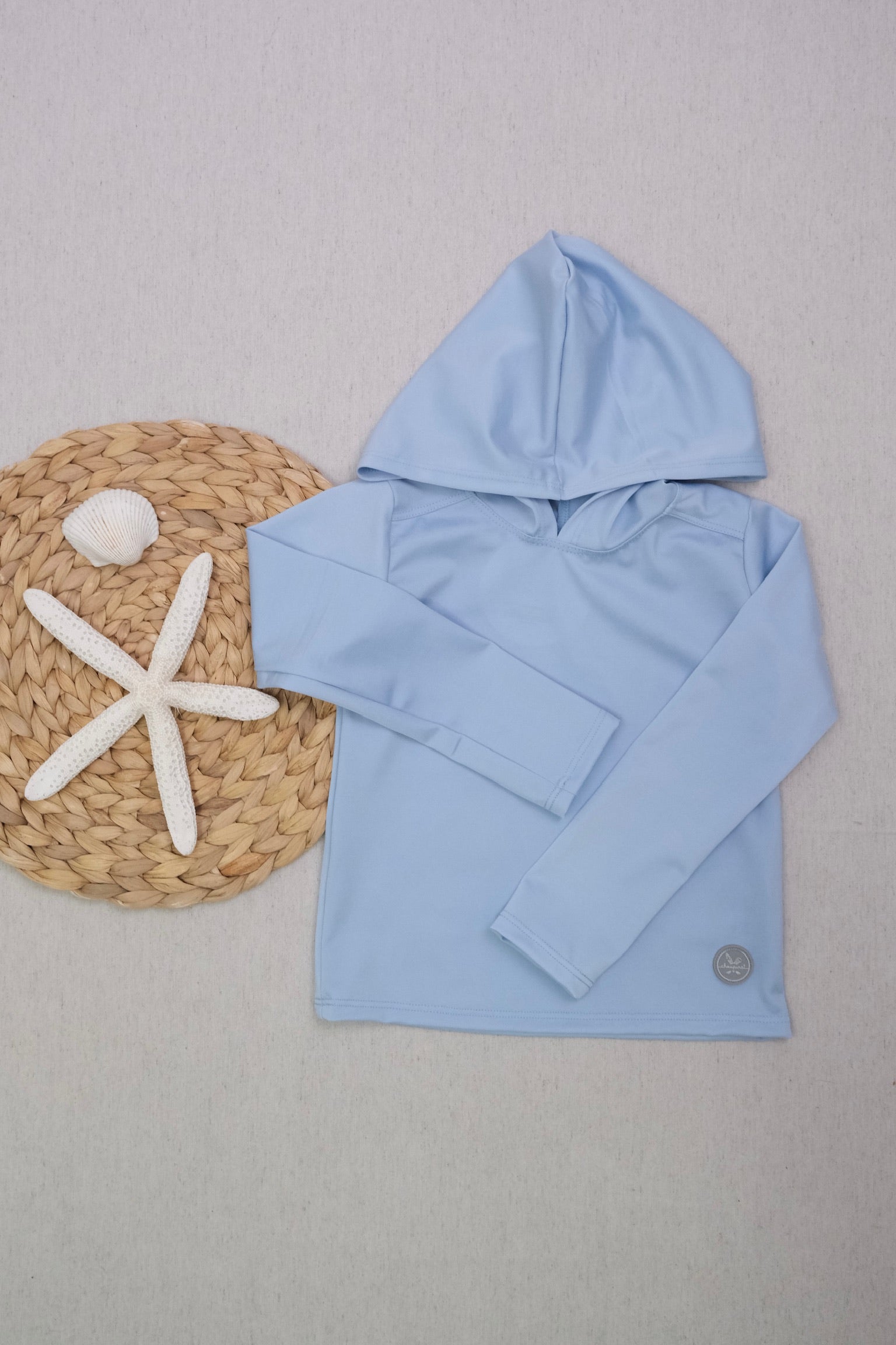 Camisa Surf Hoodie Azul Bebé
