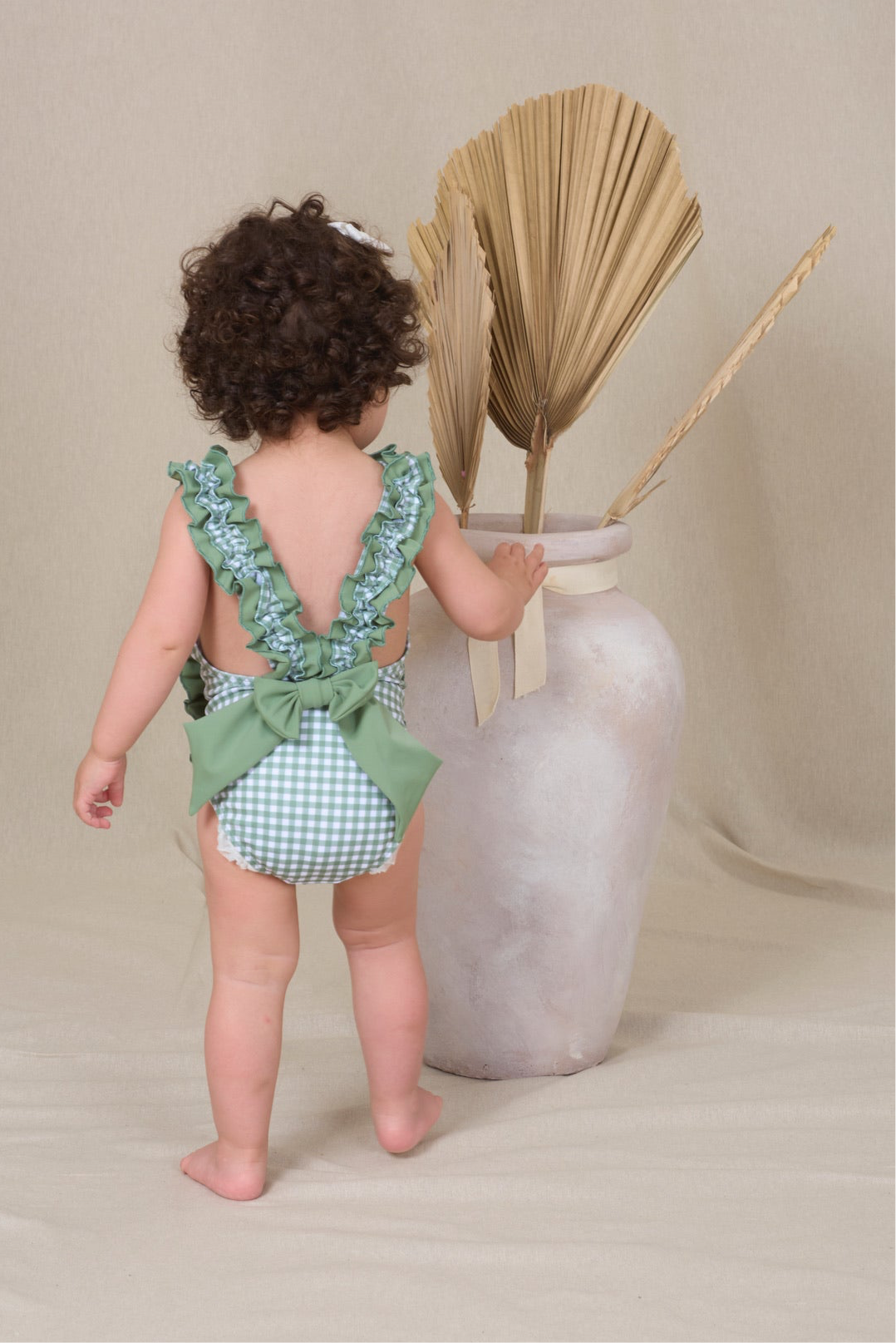 Traje de Baño Niña Ginham Verde