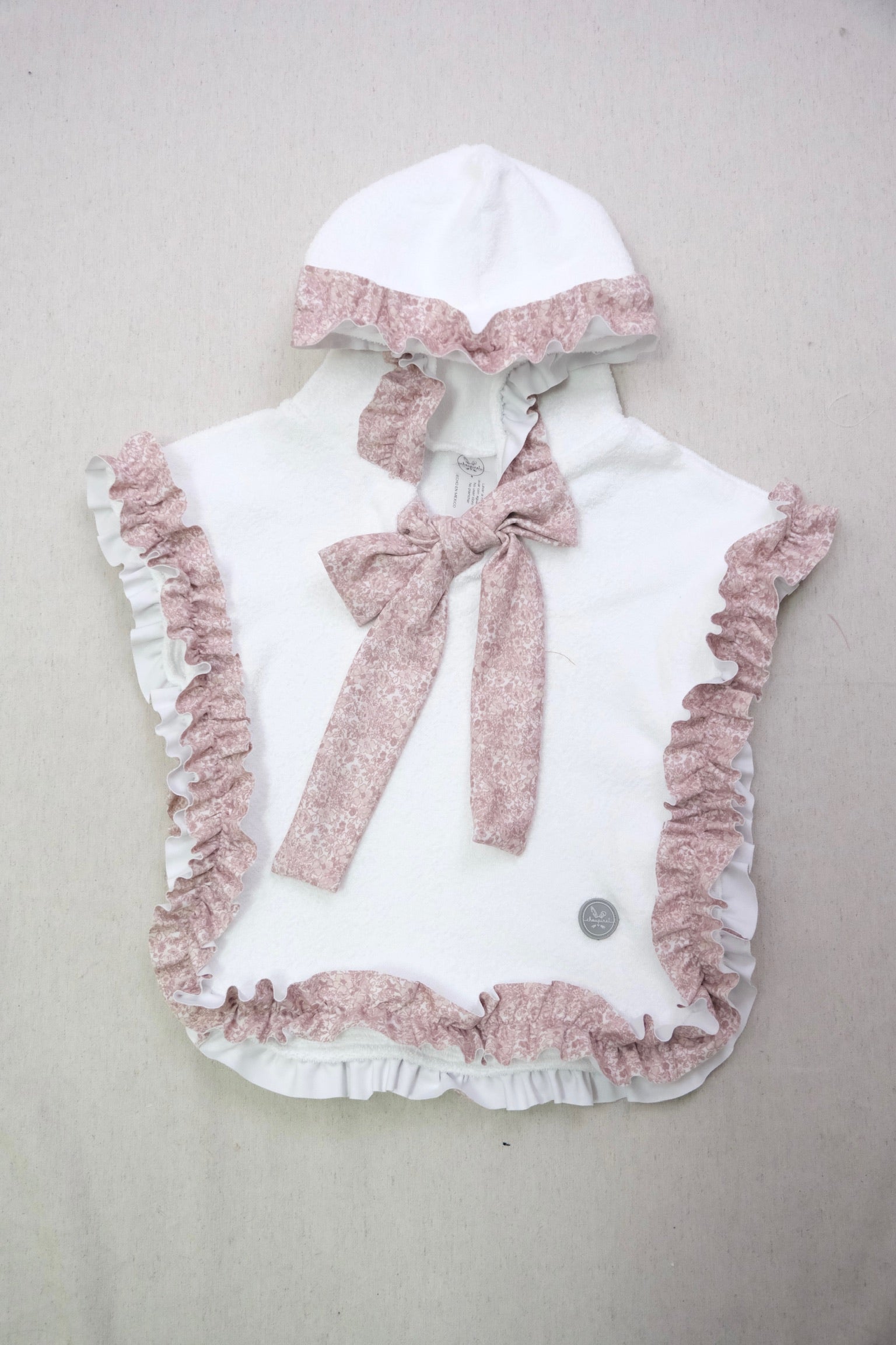 Poncho de Toalla Niña Flores