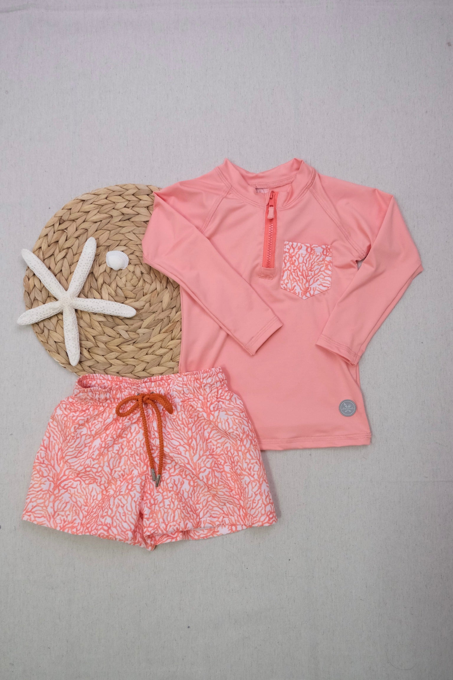 Camisa Surf Niño Coral