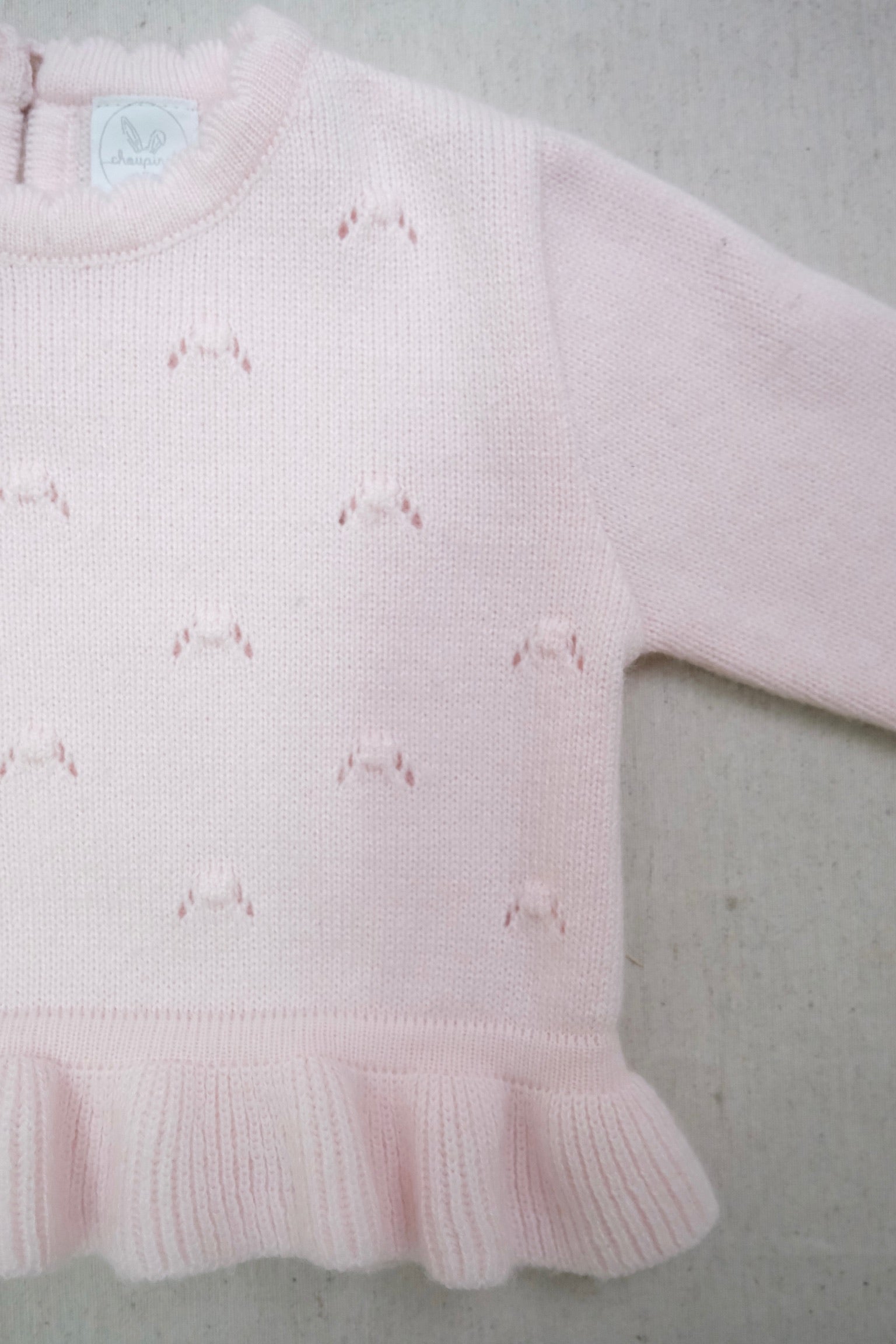Conjunto Tejido Dalia Rosa Bebé
