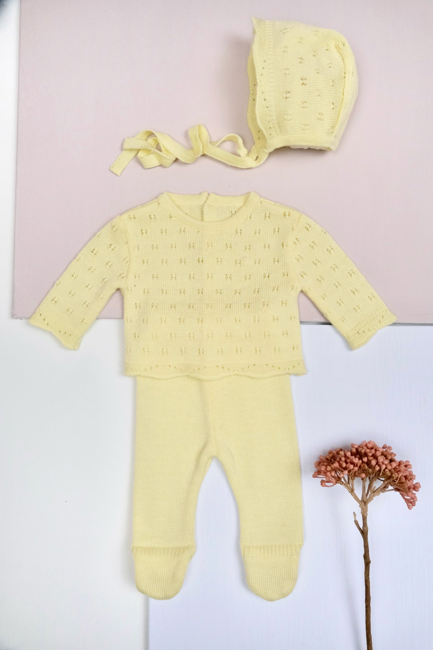 Conjunto Tejido Trébol Amarillo
