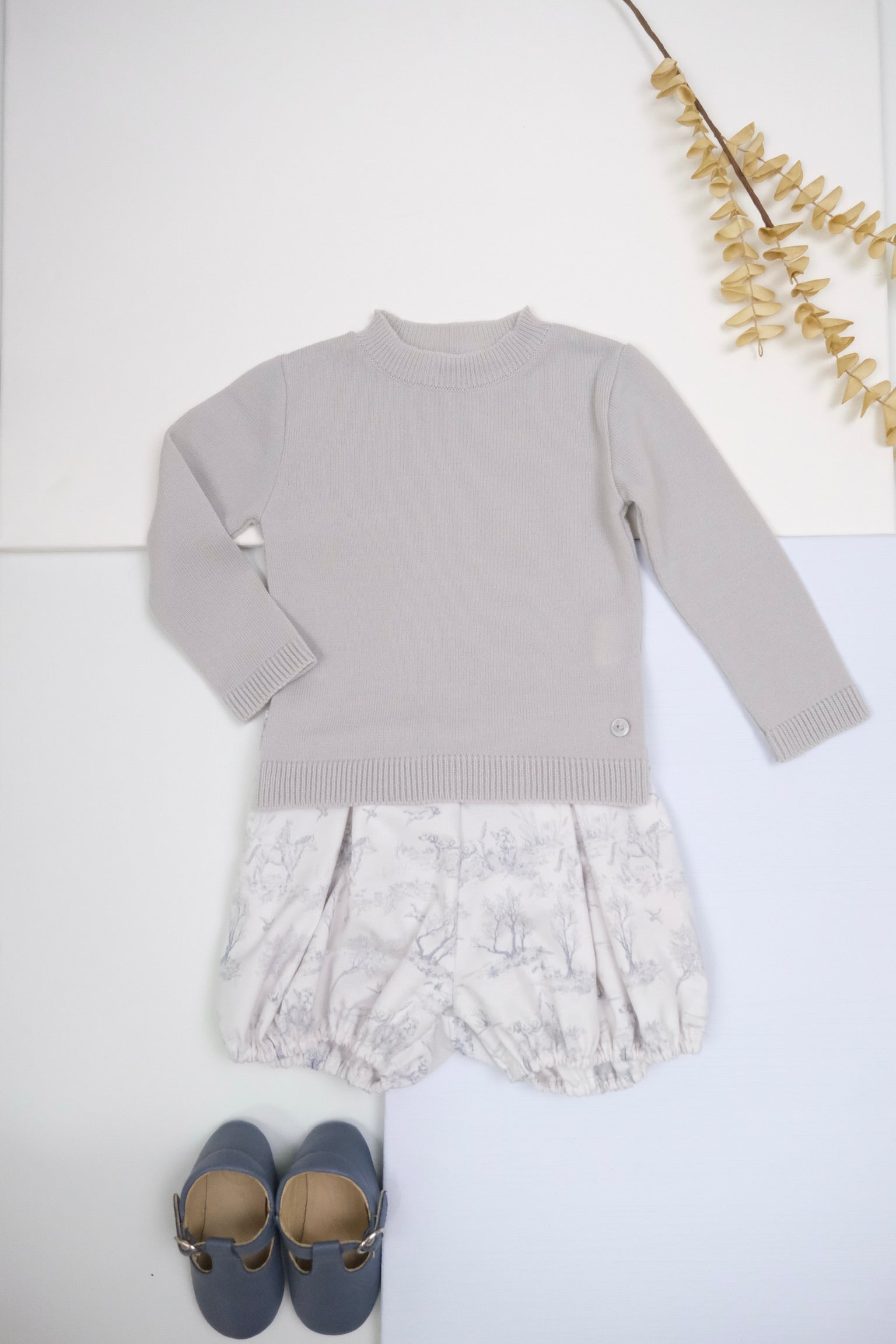 Suéter Tejido Niño Gris Perla