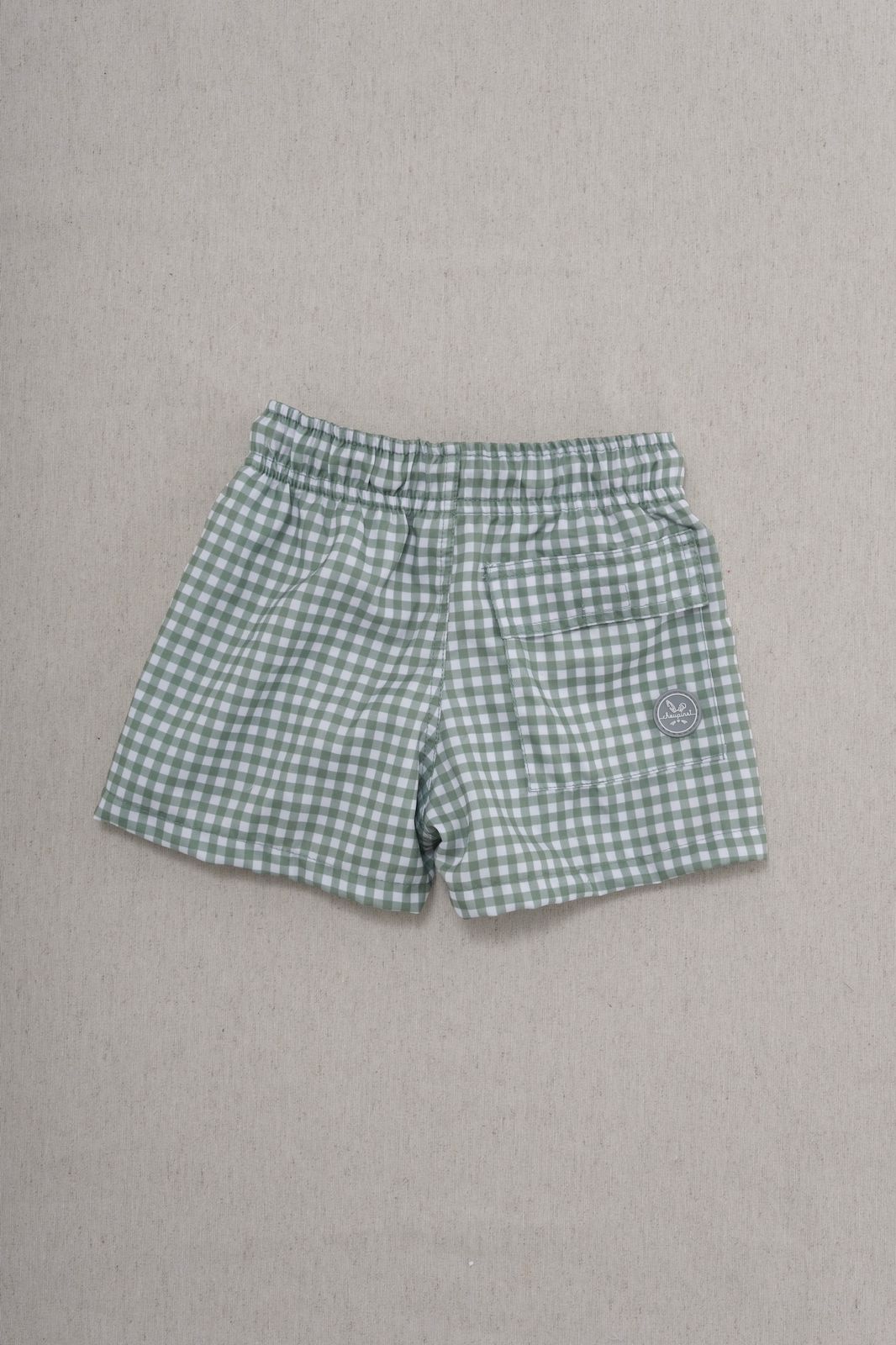 Traje de Baño Niño Ginham Verde