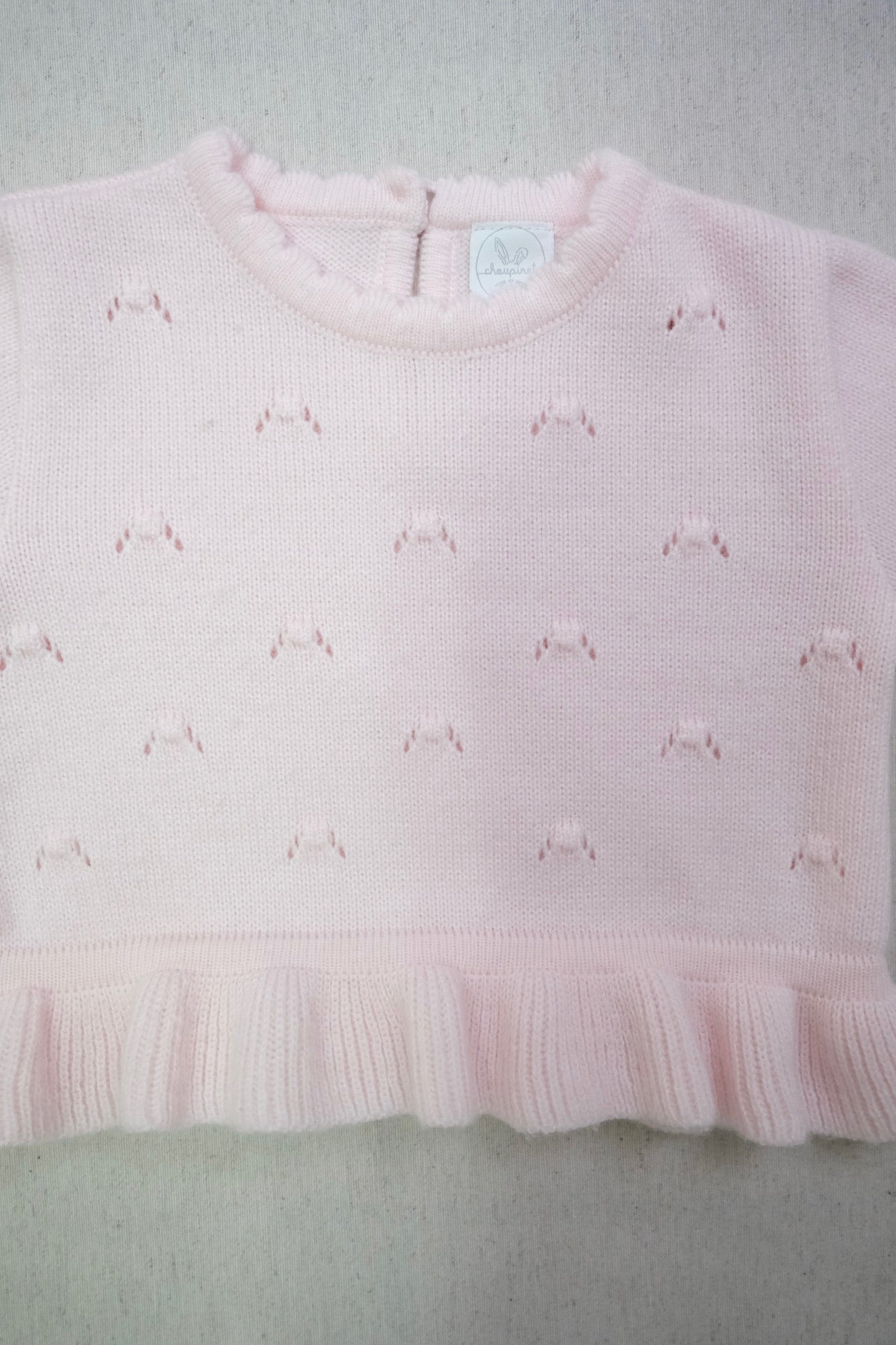 Conjunto Tejido Dalia Rosa Bebé