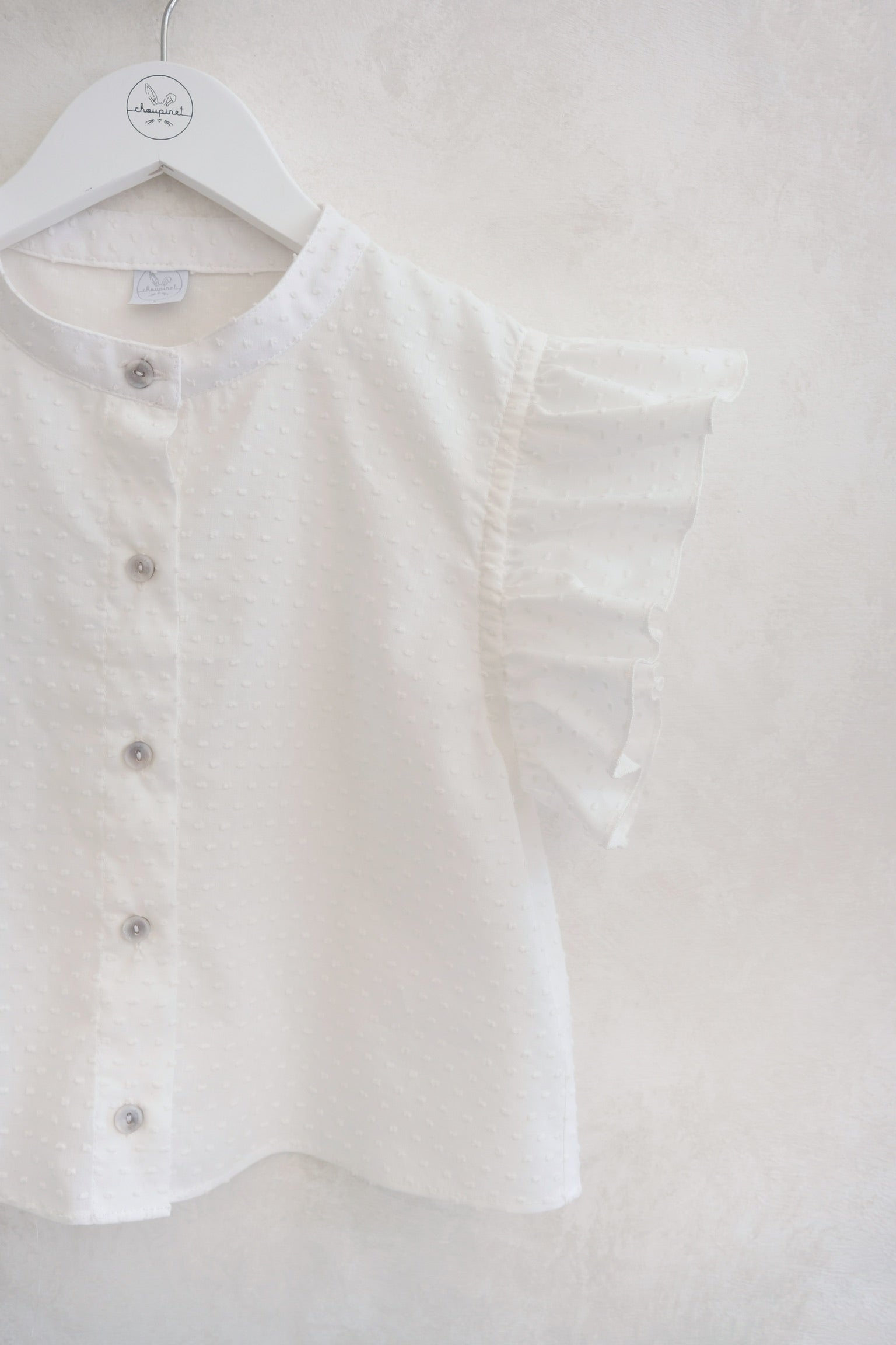 Camisa Mom Olan Plumeti Blanco