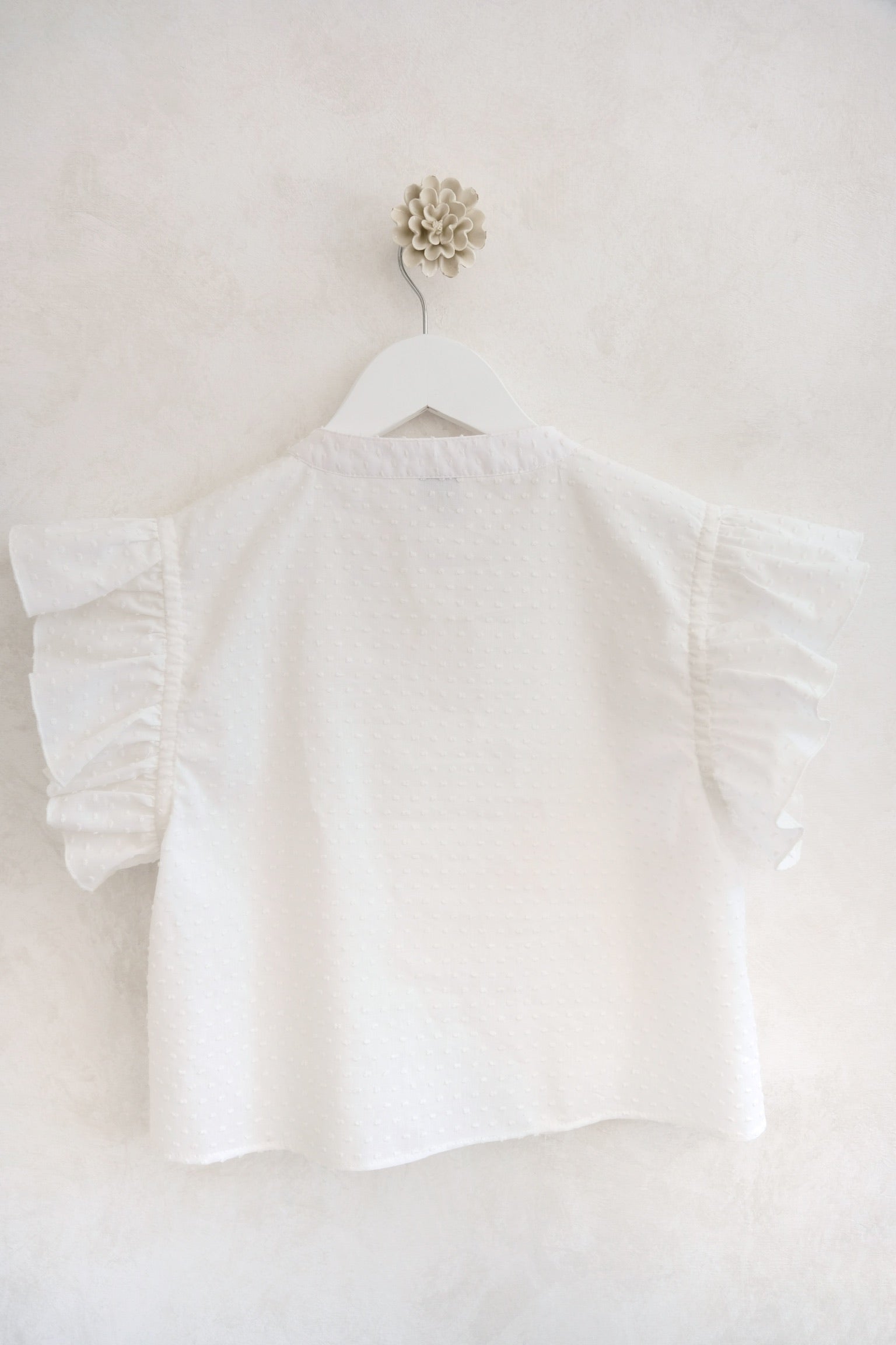 Camisa Mom Olan Plumeti Blanco