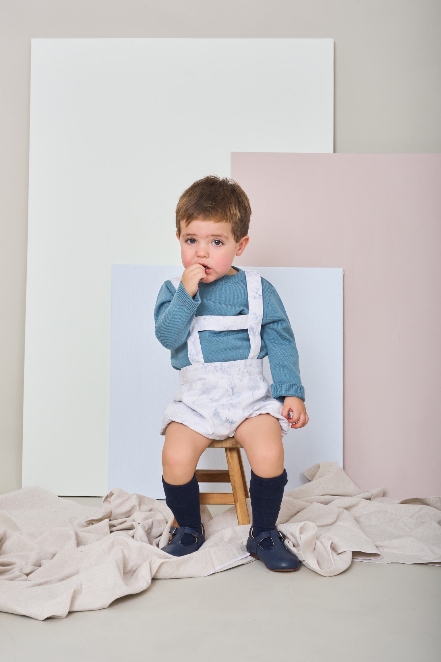 Suéter Tejido Niño Azul Petróleo