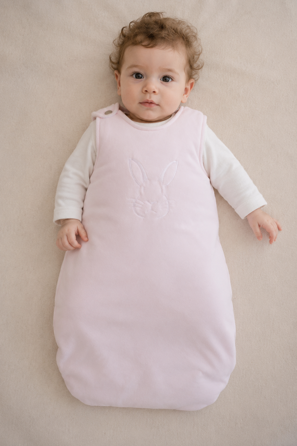 Saquito Bebe S Velour Rosa