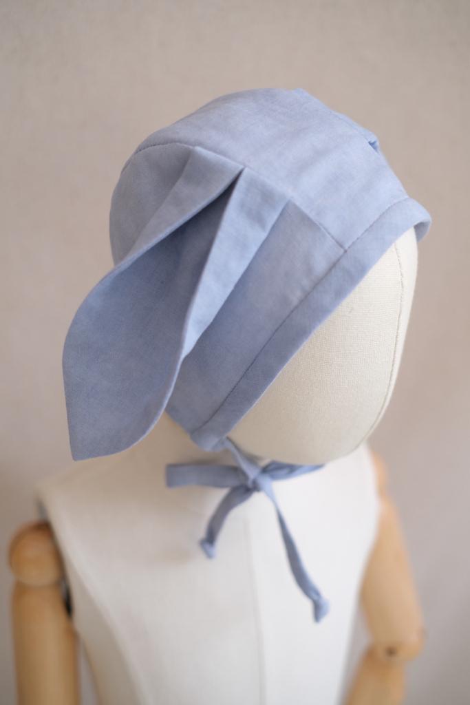 Gorro Conejo Lino Azul