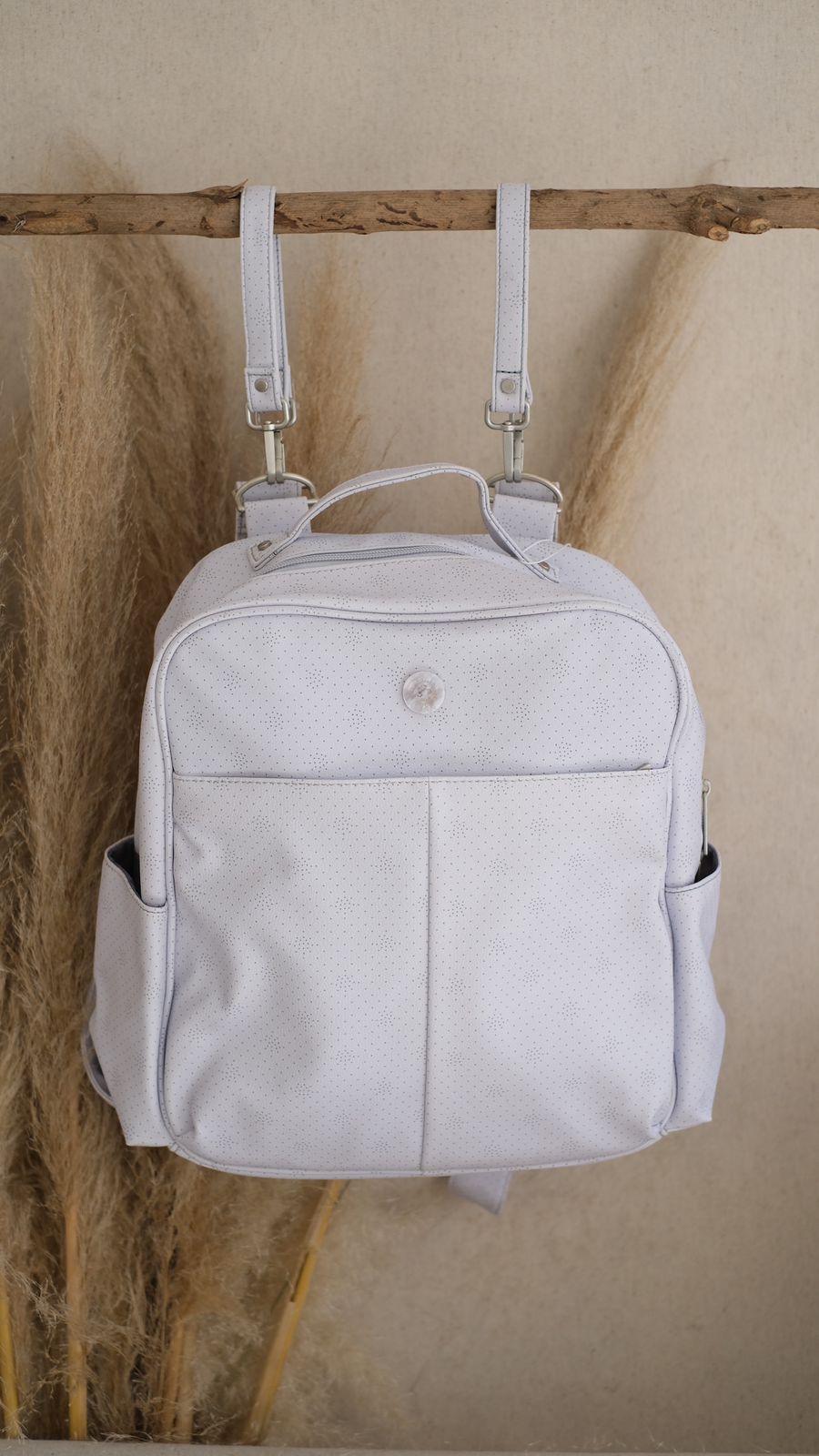 Back Pack Pañalera Vinipiel Gris